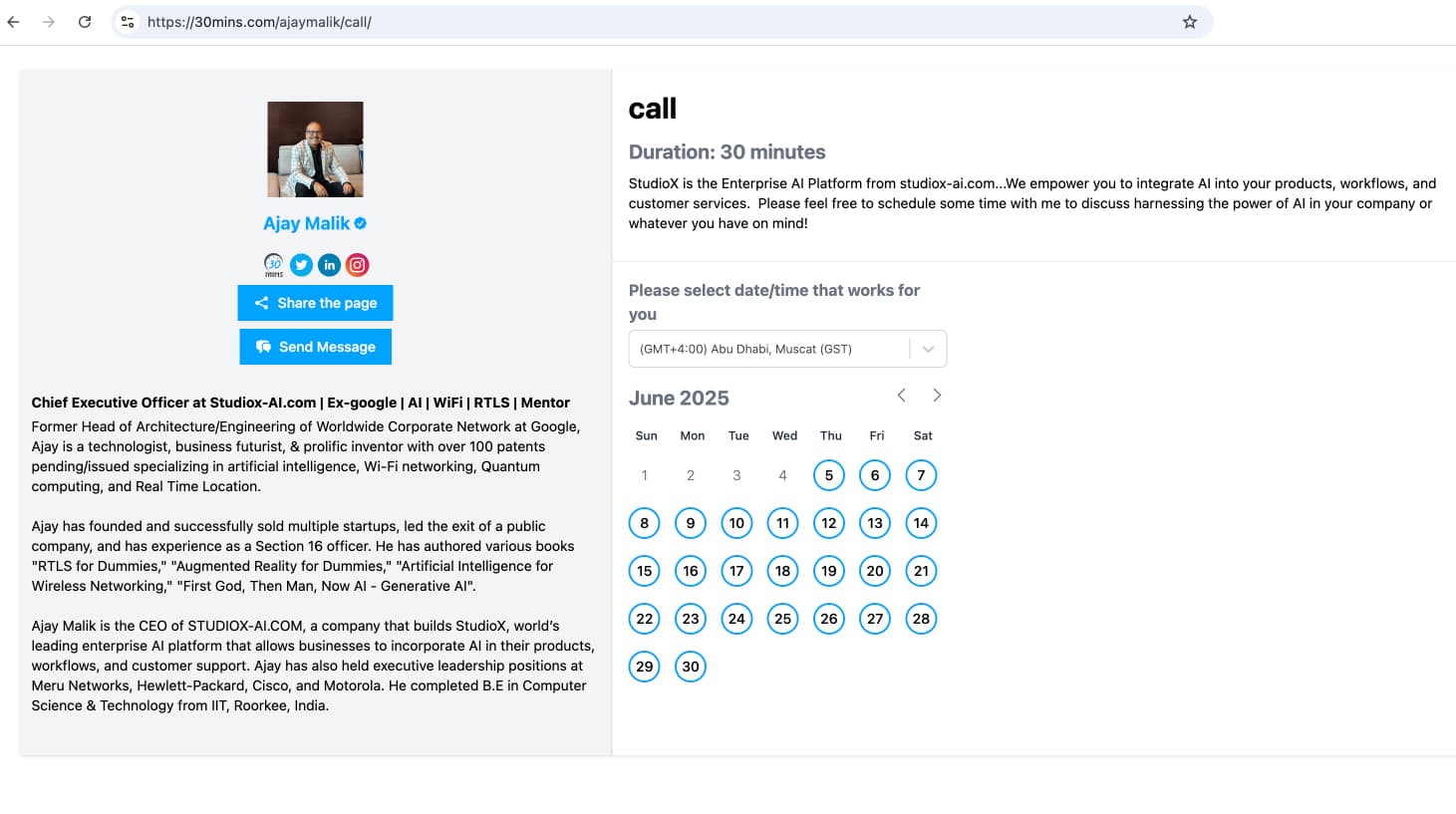 Client Booking Interface