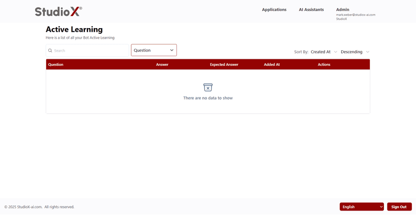 Active learning detailed view