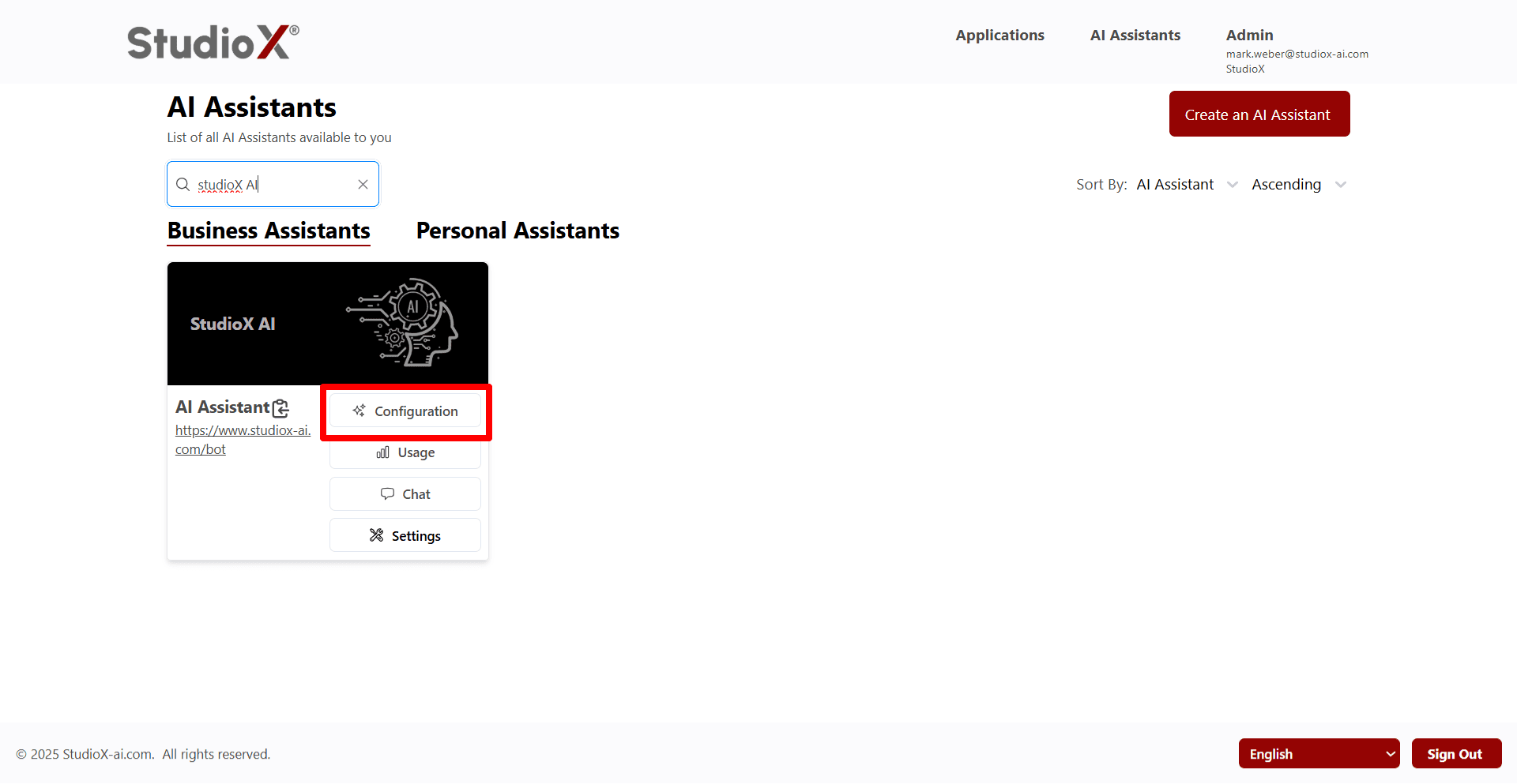 Configuration interface overview