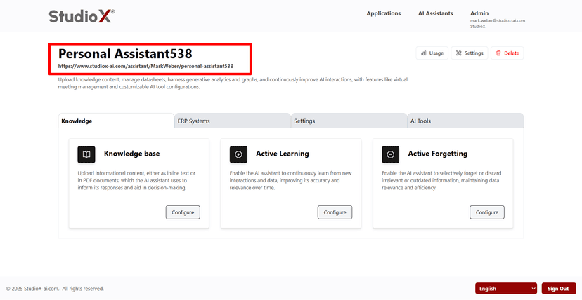 Assistant information display