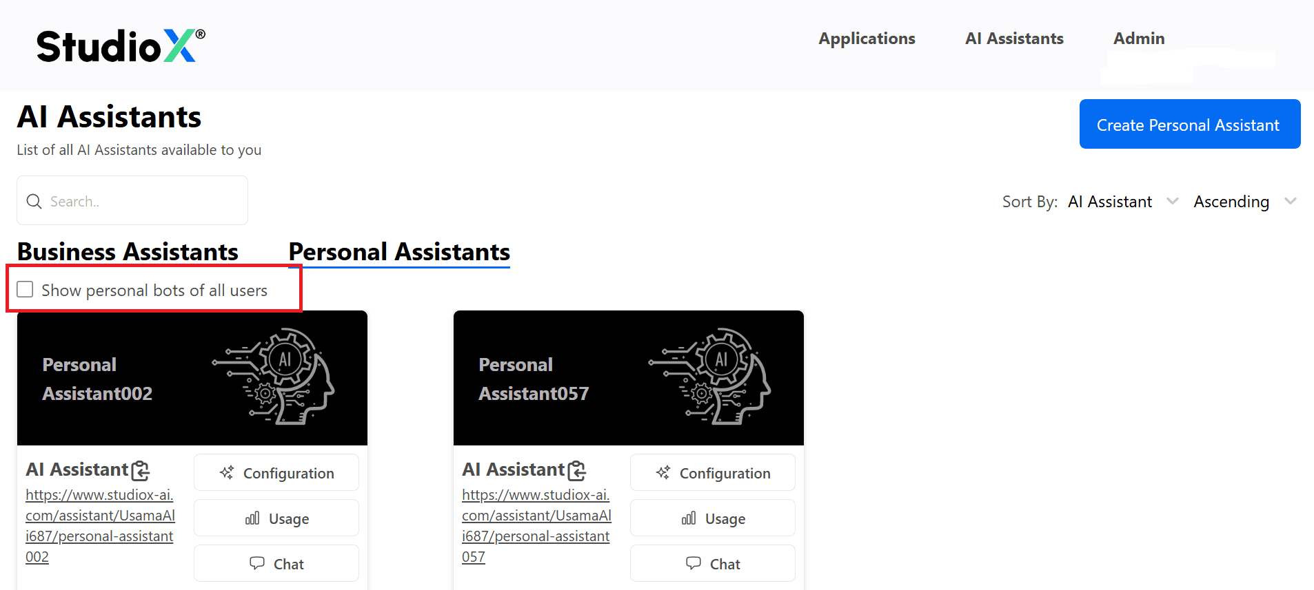 Assign ownership interface