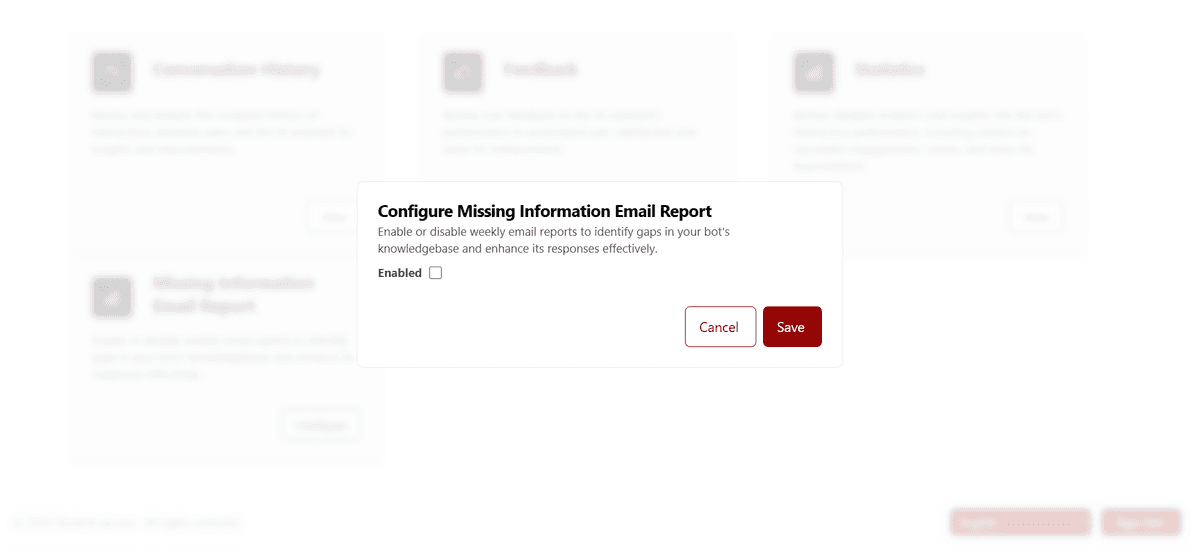 Bot reports scheduling and configuration