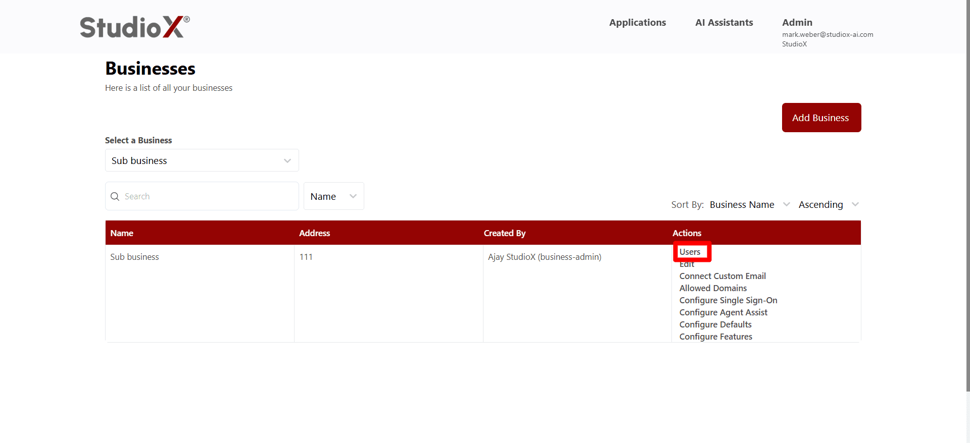 Business Users Access