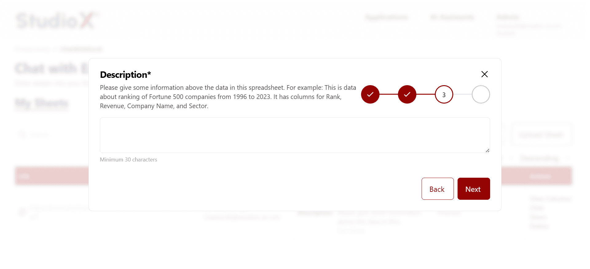 Add description step