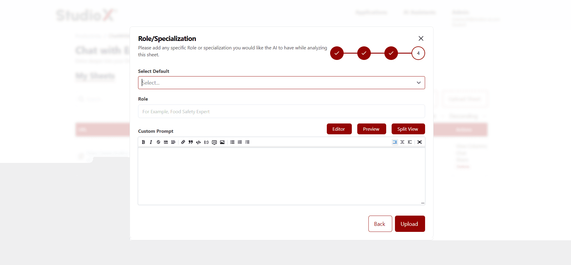 AI role assignment dialog