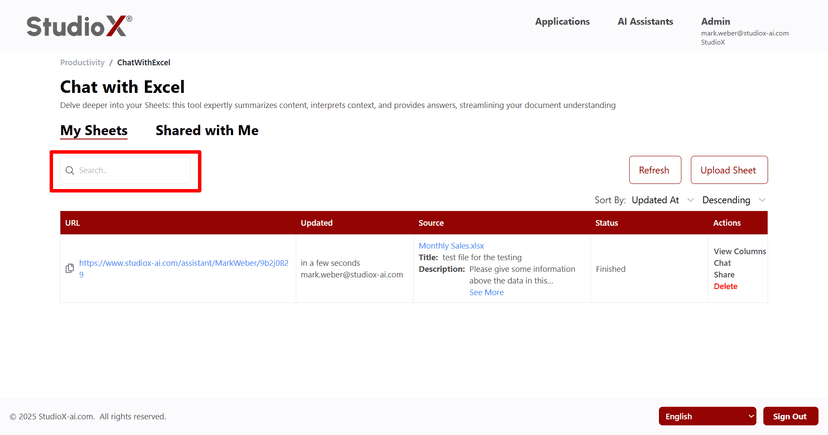 Search functionality