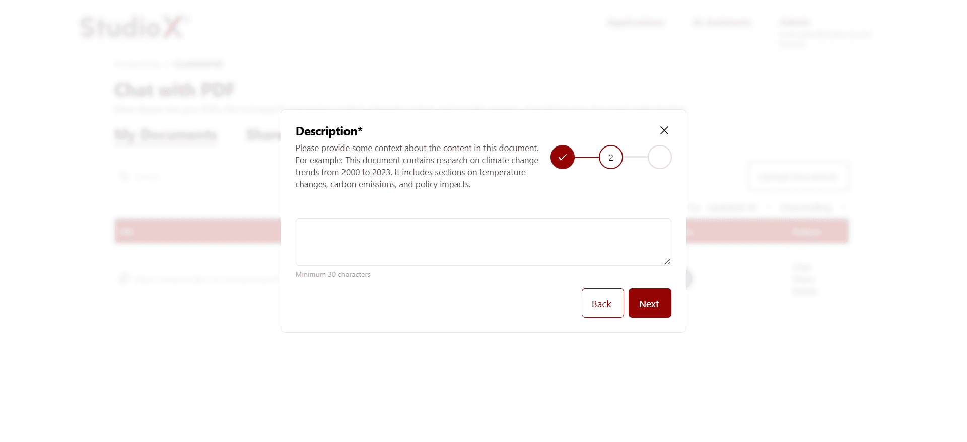 Add description step