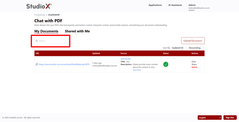 Search functionality