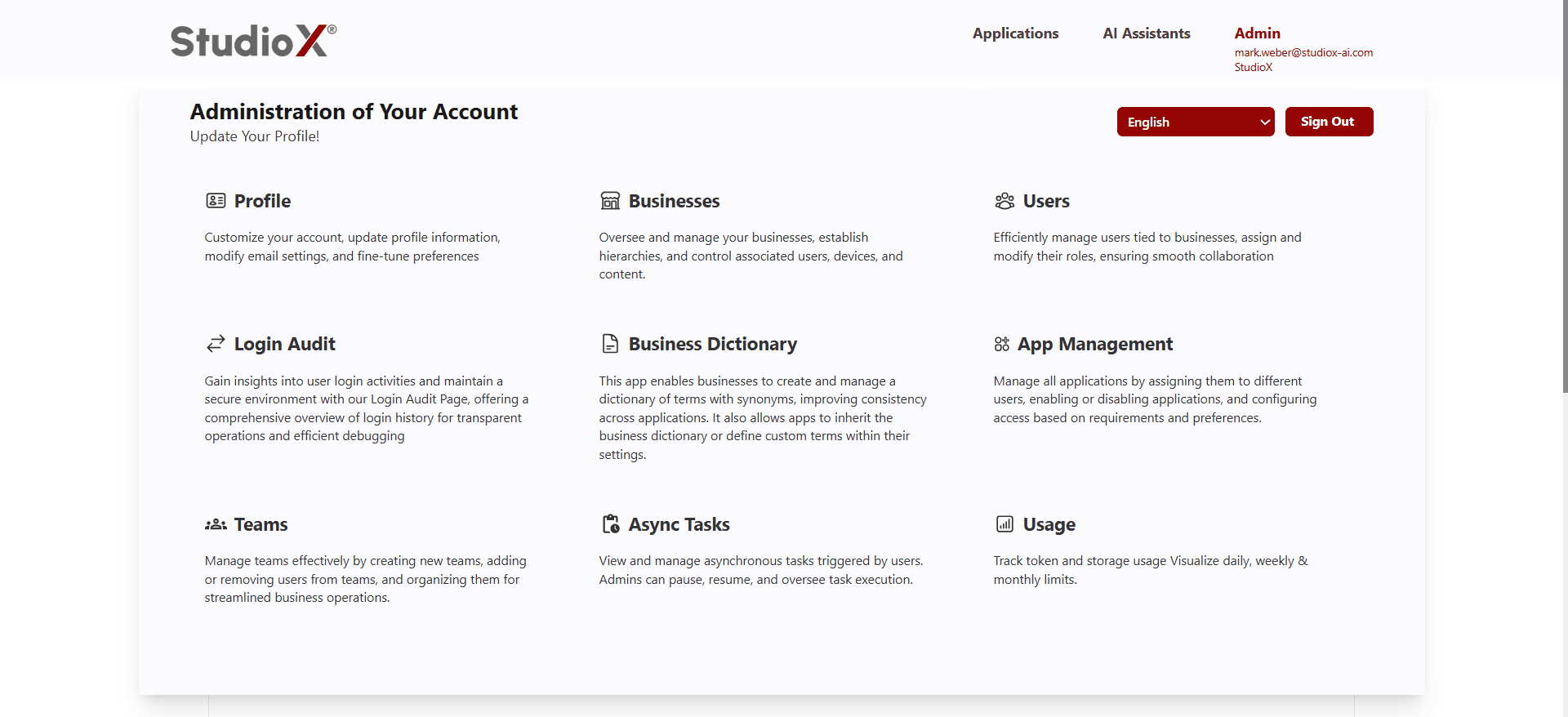 Administration features overview