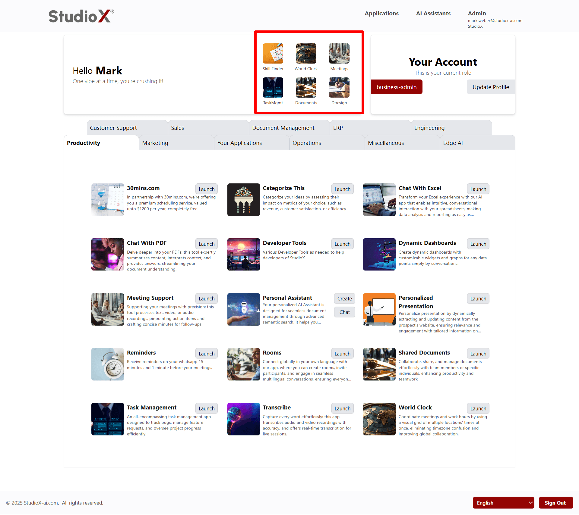 Most visited apps grid layout