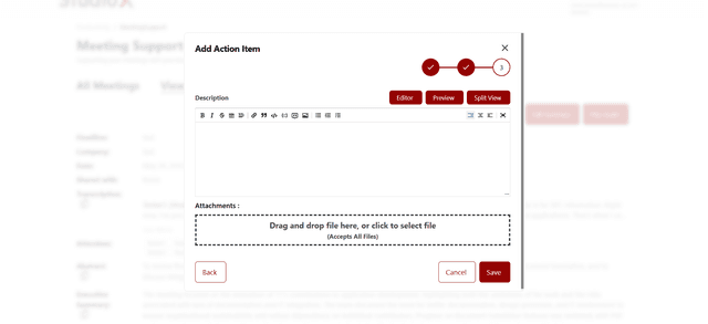 Add action item step 3