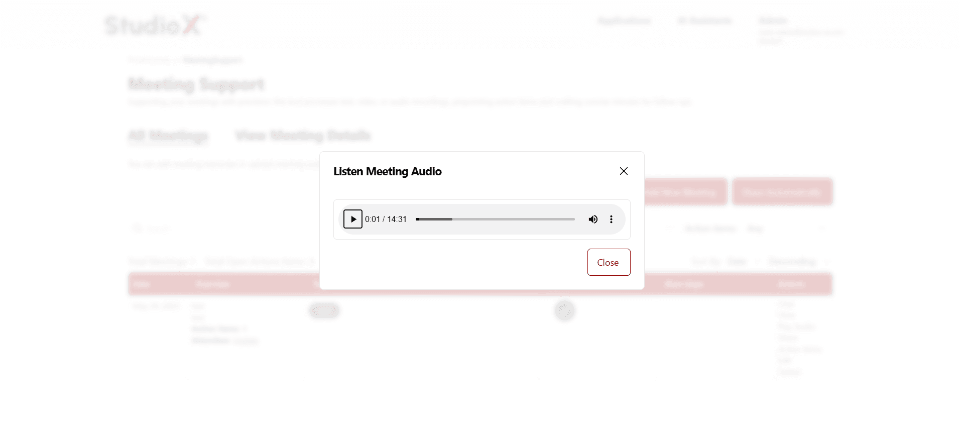 Audio player interface