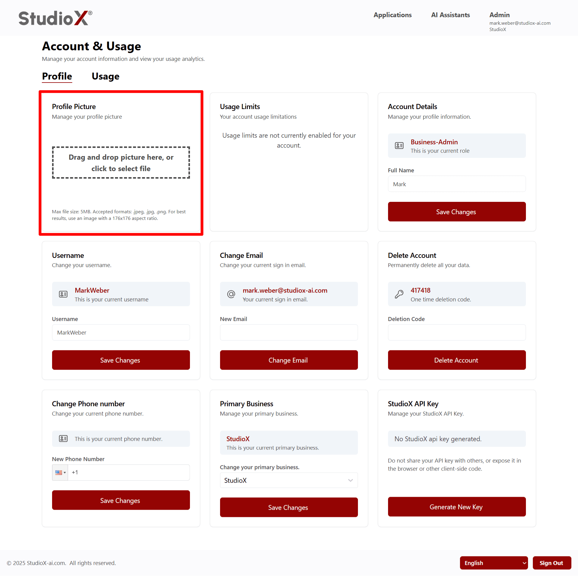 Profile picture management