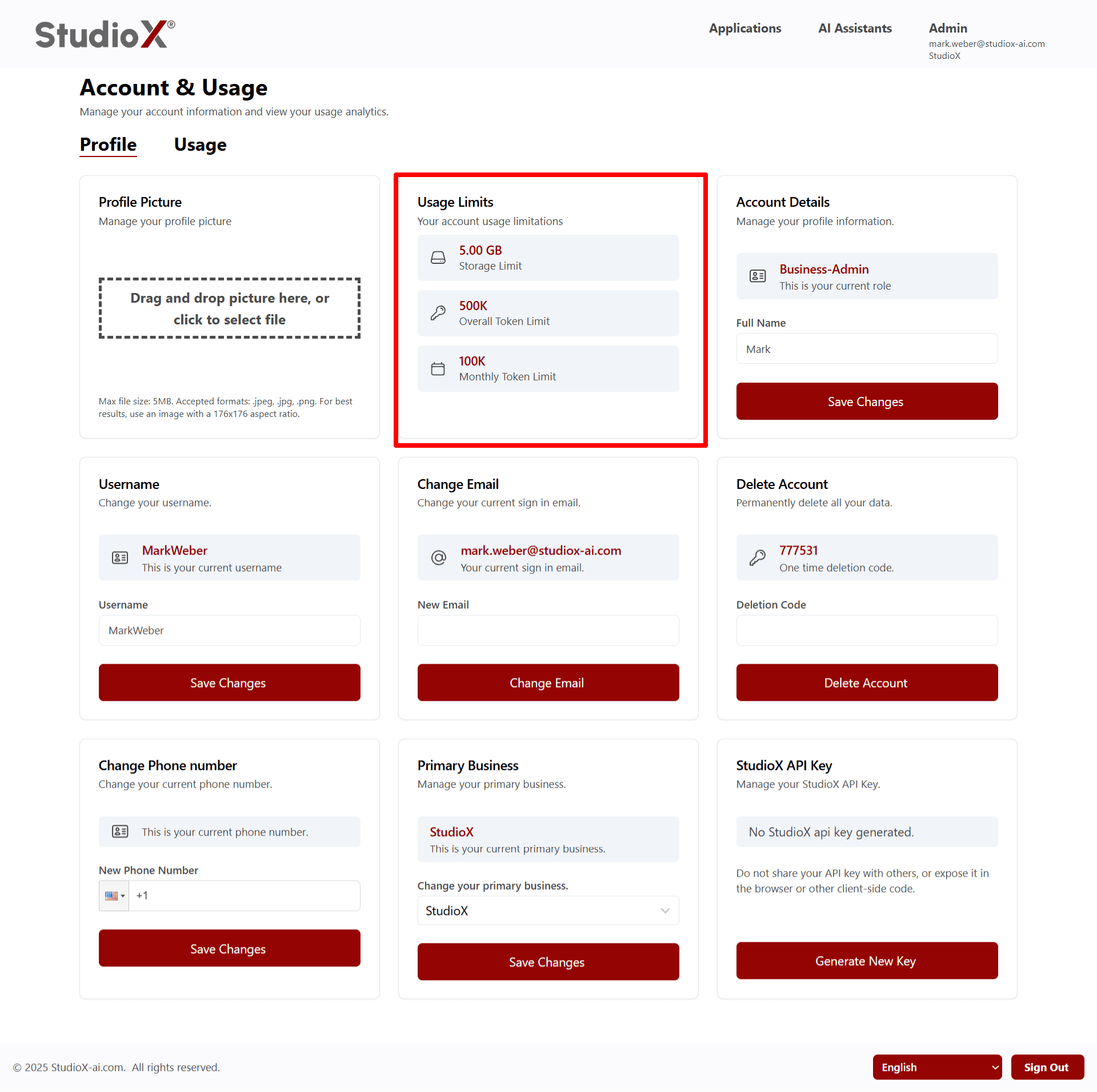 Usage limits overview