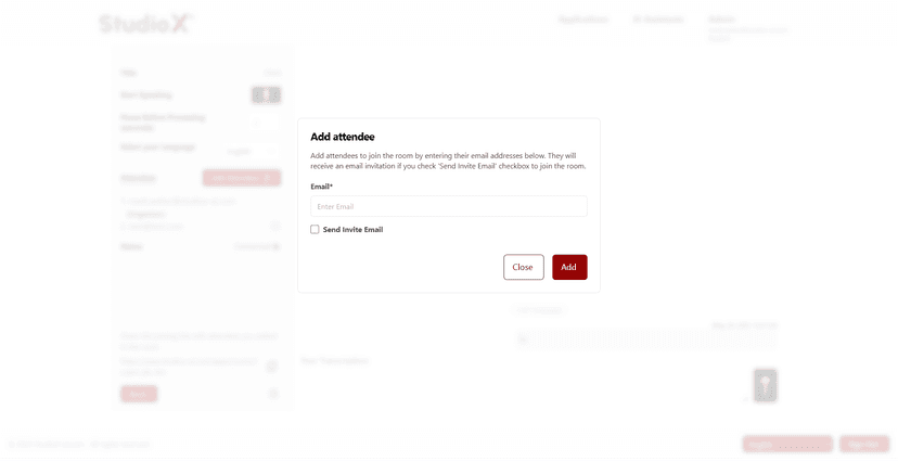 Add attendee dialog