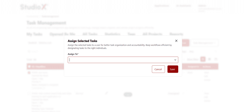 Assign tasks dialog screenshot