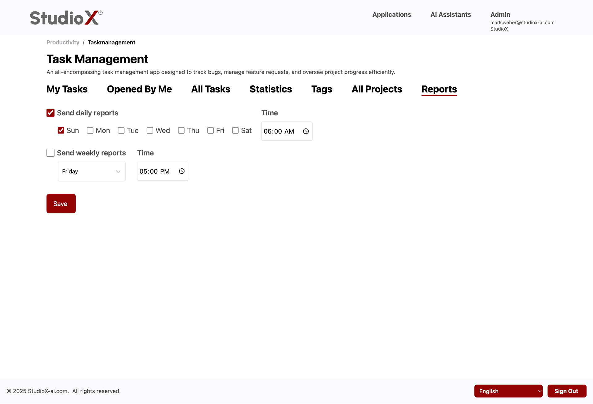 Navigation tabs screenshot