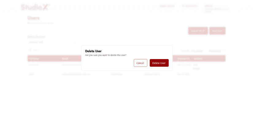 Delete confirmation dialog